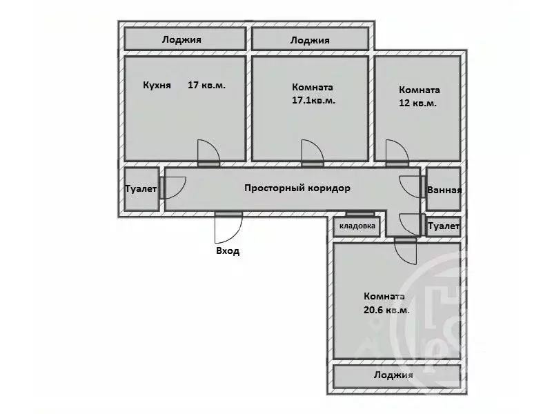 3-к кв. Санкт-Петербург пос. Шушары, Московское ш., 246 (94.8 м) - Фото 2