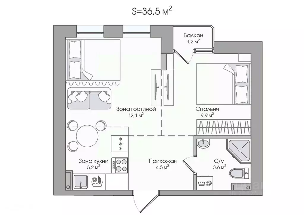 2-к кв. Карелия, Сортавала Советская ул., 5 (36.6 м) - Фото 1
