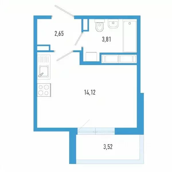 Студия Санкт-Петербург пос. Шушары,  (22.34 м) - Фото 0