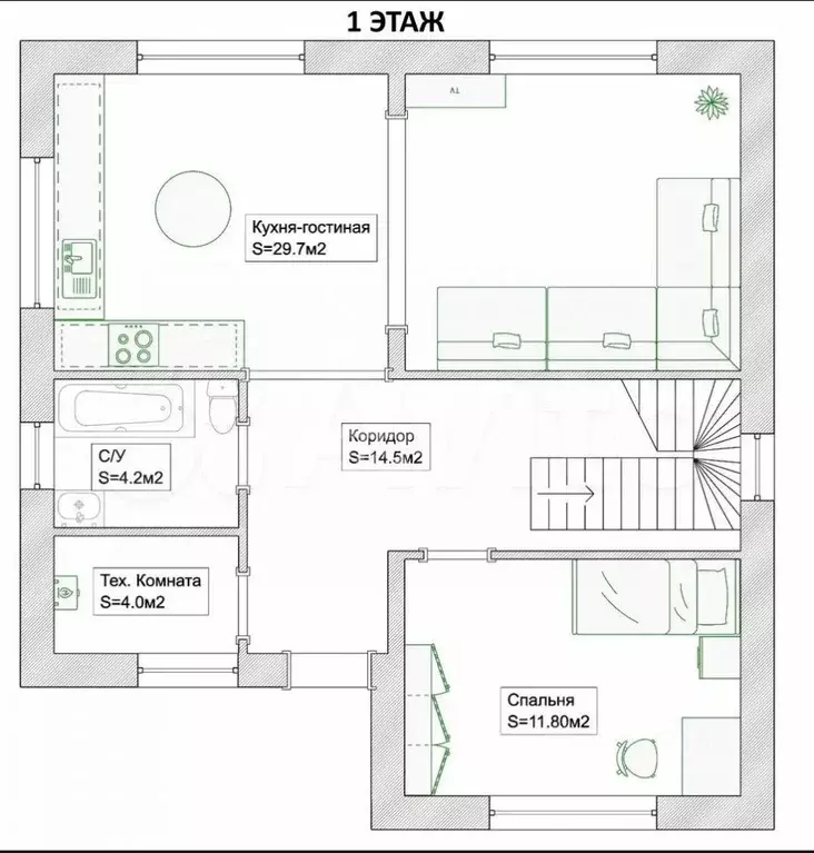 Коттедж в Томская область, Томский район, с. Корнилово  (145 м) - Фото 2