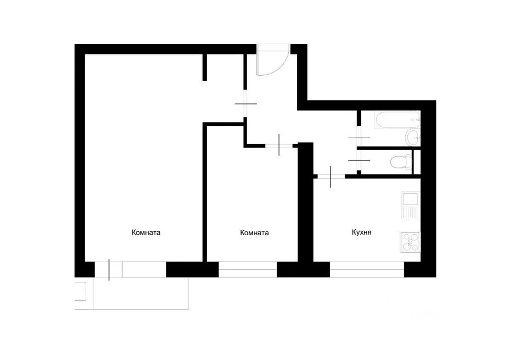 2-к кв. Курская область, Курск ул. Бутко, 23 (45.0 м) - Фото 1