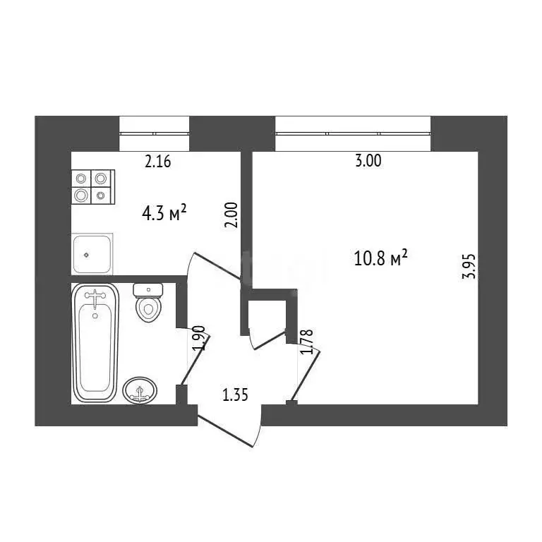 1-комнатная квартира: Тюмень, улица Ватутина, 10 (20 м) - Фото 0