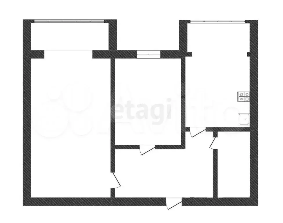 2-к. квартира, 68,5 м, 2/4 эт. - Фото 0