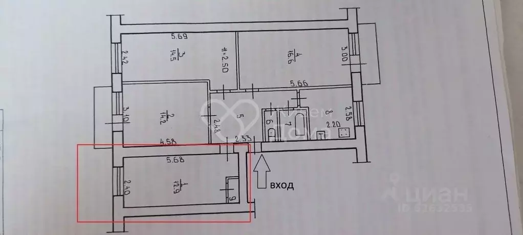 4-к кв. Волгоградская область, Волгоград Льговская ул., 20 (12.9 м) - Фото 2