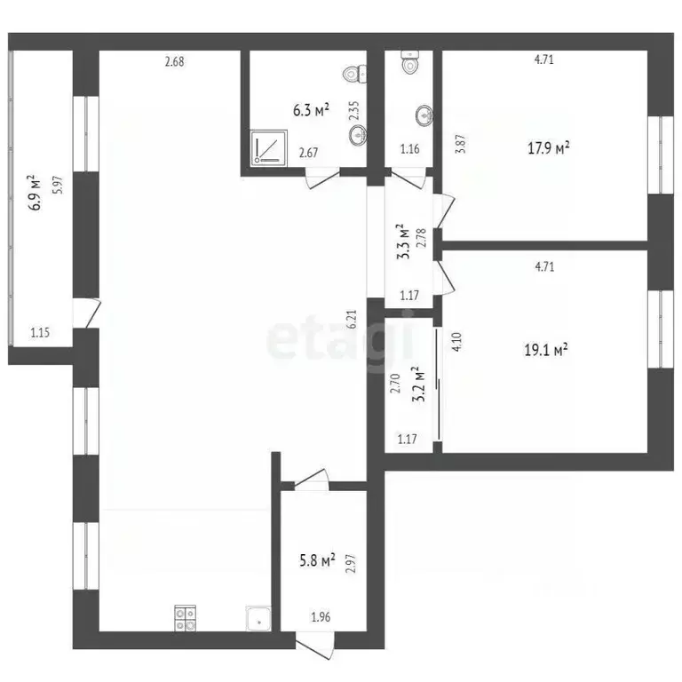 3-к кв. Тюменская область, Тюмень ул. Дмитрия Менделеева, 5 (115.5 м) - Фото 1