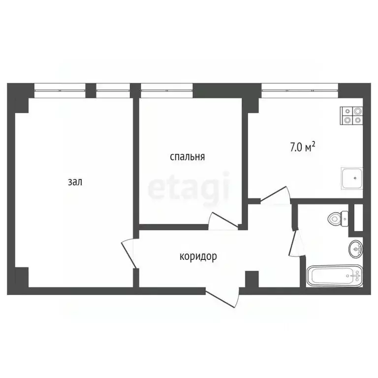 2-к кв. Московская область, Электросталь ул. Корнеева, 33 (42.7 м) - Фото 1