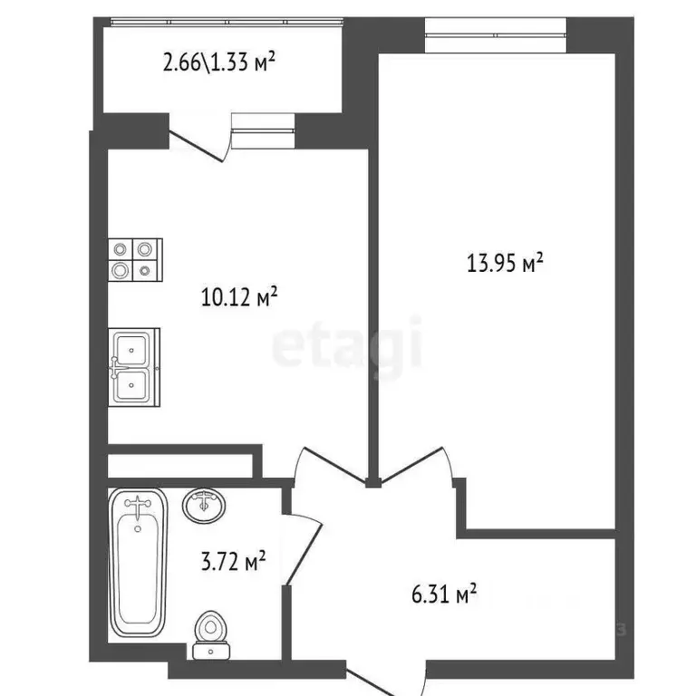 1-к кв. Санкт-Петербург ул. Гудиловская, 9 (35.43 м) - Фото 1