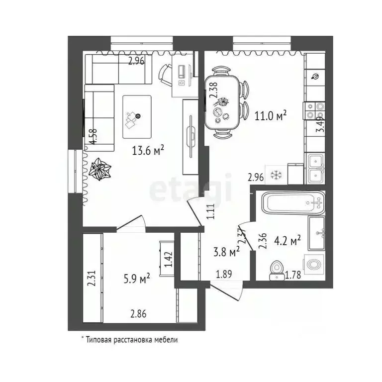 1-к кв. Тюменская область, Тюмень Новгородская ул., 22 (38.5 м) - Фото 2