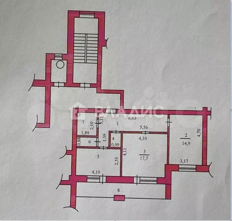 2-к. квартира, 62,5 м, 2/5 эт. - Фото 0