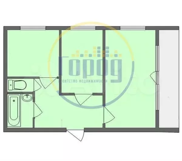 2-к. квартира, 50 м, 9/10 эт. - Фото 0