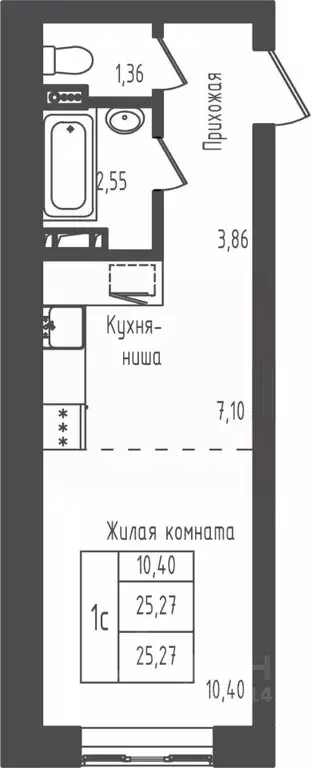 Студия Московская область, Дмитровский городской округ, д. Рыбаки ... - Фото 0