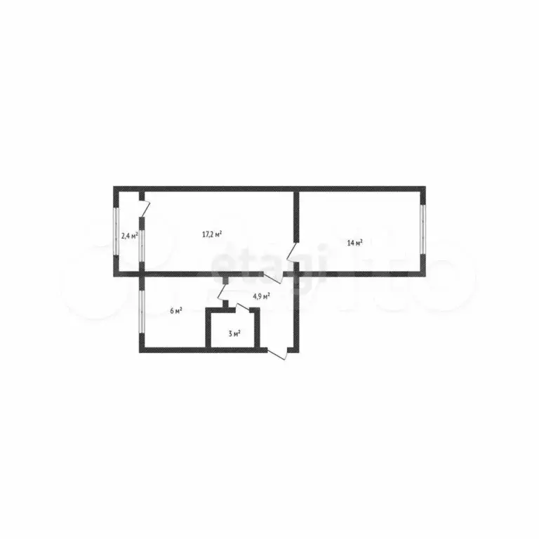 2-к. квартира, 47,5 м, 2/5 эт. - Фото 0