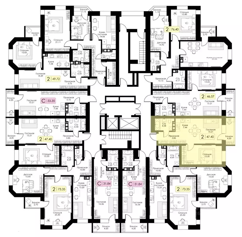 1-к кв. Тверская область, Тверь Урбан Парк жилой комплекс (47.4 м) - Фото 1