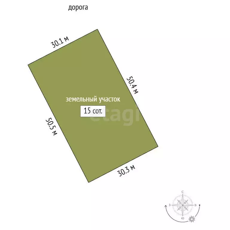 Участок в посёлок Есаульский, Северная улица (15 м) - Фото 1