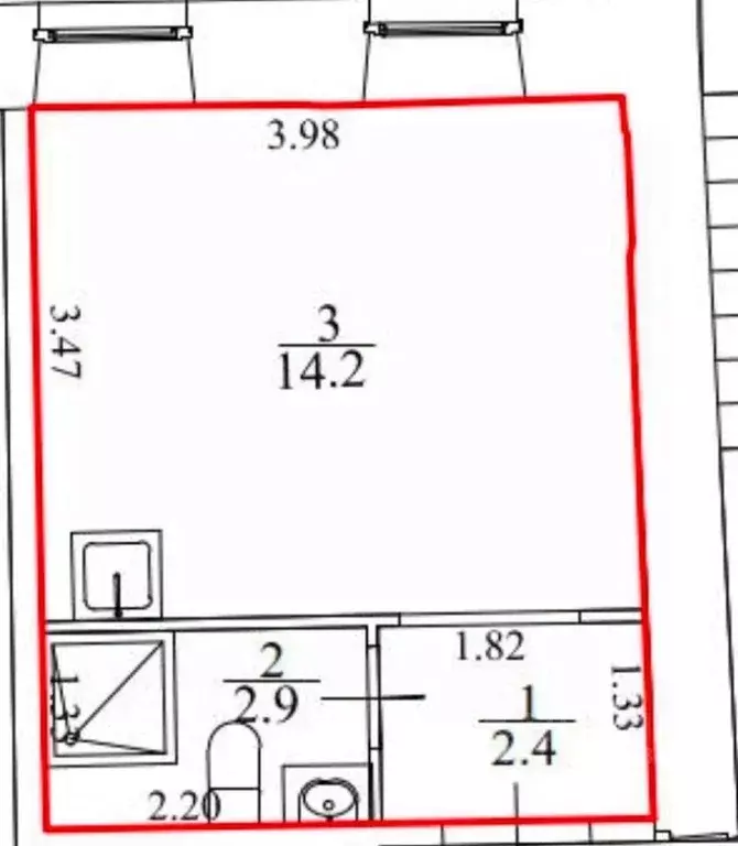Студия Санкт-Петербург ул. Калинина, 10 (19.5 м) - Фото 1