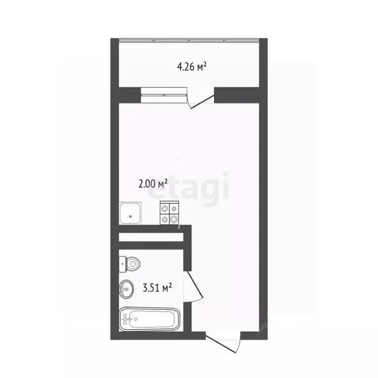 Студия Тюменская область, Тюменский муниципальный округ, д. Патрушева ... - Фото 1