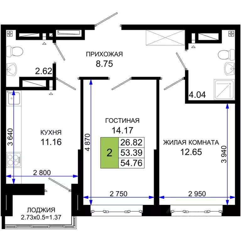 2-к кв. Ростовская область, Ростов-на-Дону Нефтекачка кв-л, Октябрь ... - Фото 1