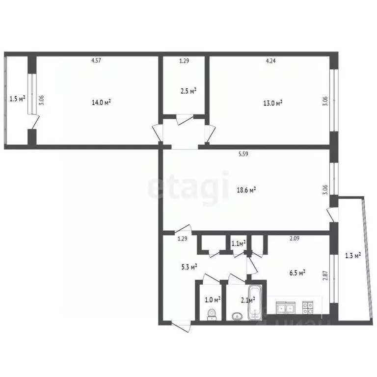 3-к кв. Мордовия, Саранск ул. Металлургов, 11 (64.1 м) - Фото 1
