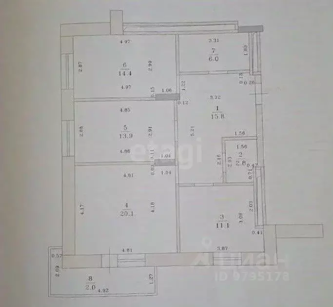 3-к кв. Татарстан, Казань просп. Ямашева, 103а (84.1 м) - Фото 2