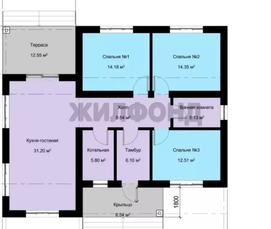 Дом, 98 м - Фото 1