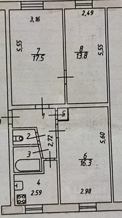 3-к кв. Владимирская область, Владимир просп. Ленина, 25 (61.7 м) - Фото 2