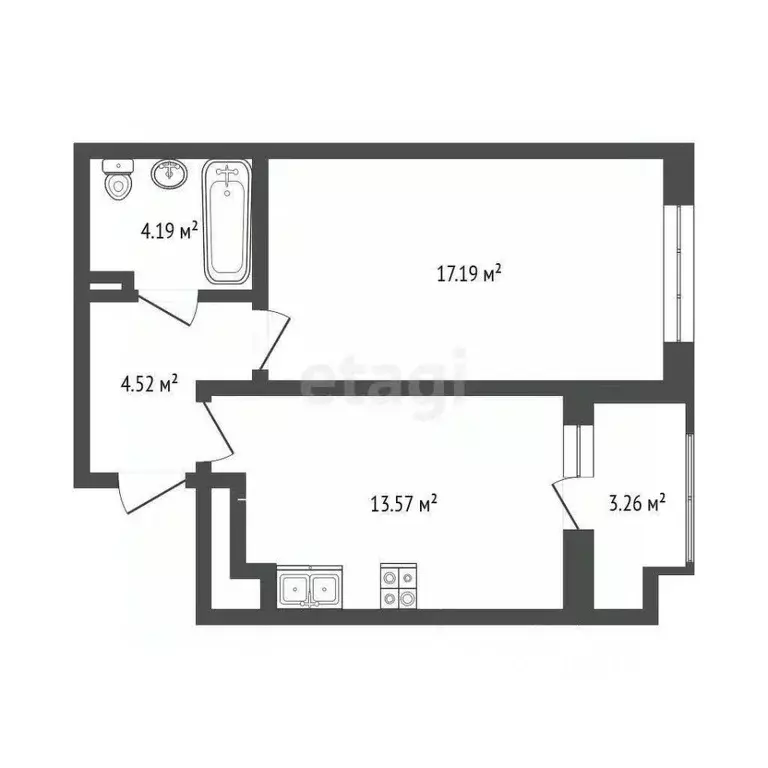 1-к кв. Крым, Симферопольский район, с. Мирное Крокус жилой комплекс ... - Фото 2