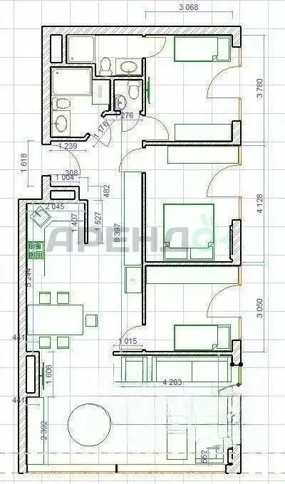3-к кв. Москва ул. Янковского, 1к3 (114.0 м) - Фото 2