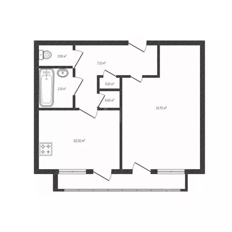 1-к кв. Брянская область, Почеп ул. Строителей, 1 (41.9 м) - Фото 2