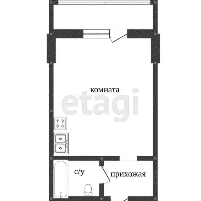 Студия Ханты-Мансийский АО, Сургут ул. Замятинская, 9/2 (30.0 м) - Фото 1