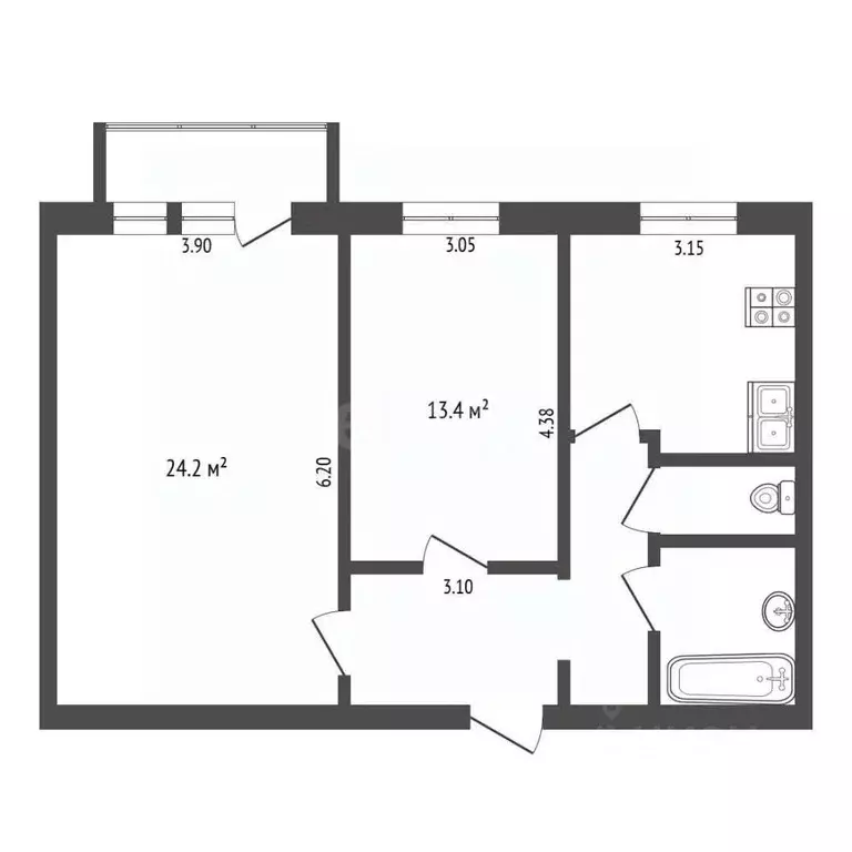 2-к кв. Москва ул. Трофимова, 23К1 (60.2 м) - Фото 2