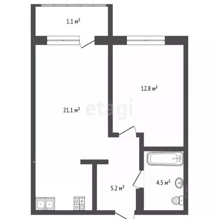 1-к кв. Тюменская область, Тюмень Одесская ул., 7/1 (43.6 м) - Фото 2