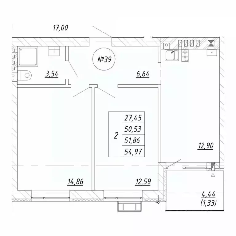 2-к кв. Калининградская область, Зеленоградск  (54.97 м) - Фото 1