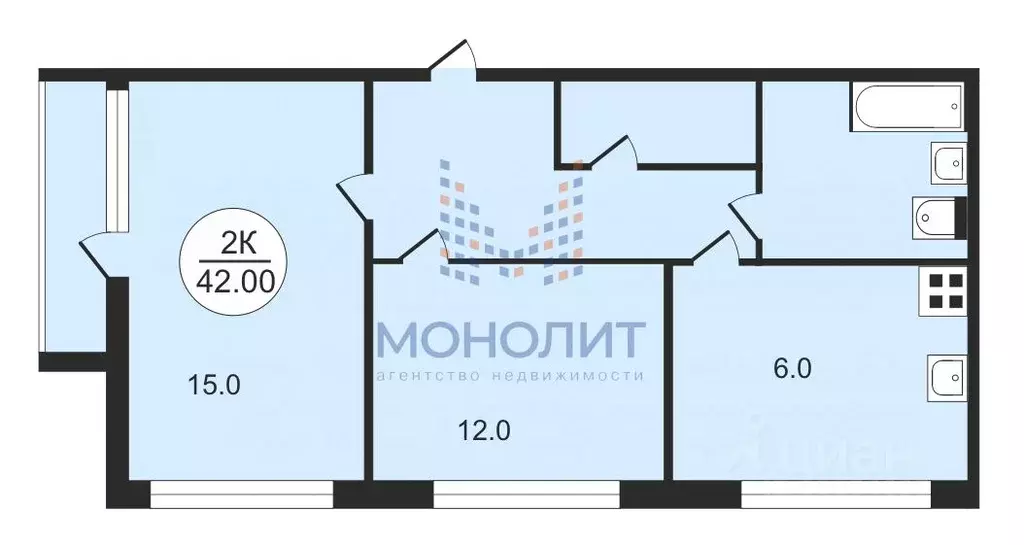 2-к кв. Московская область, Солнечногорск Банковская ул., 6 (41.6 м) - Фото 1