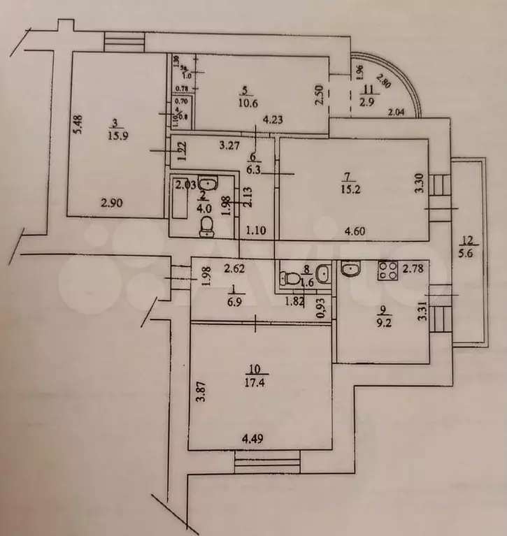 4-к. квартира, 93,5 м, 13/15 эт. - Фото 0