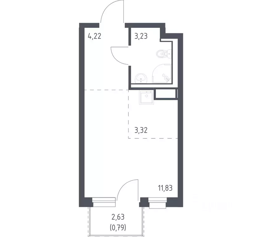 Студия Ленинградская область, Мурино Всеволожский район, Новые Лаврики ... - Фото 1