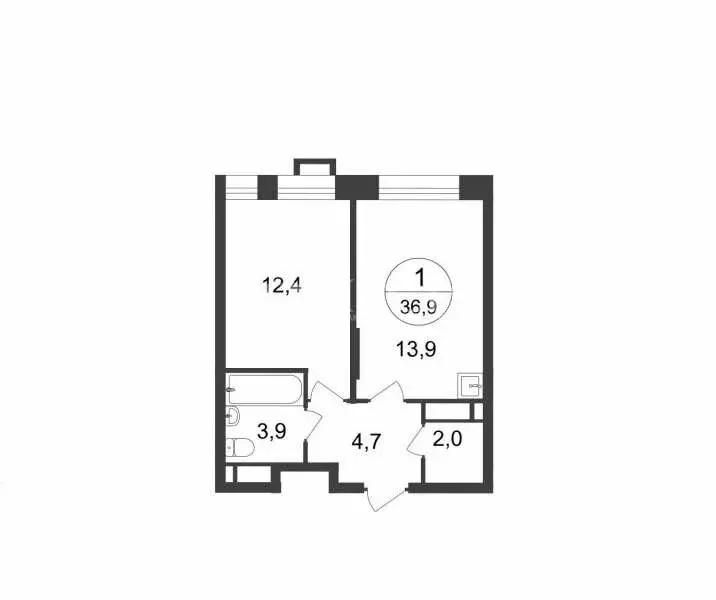 1-комнатная квартира: Московский, улица Лаптева, 9 (36.9 м) - Фото 0