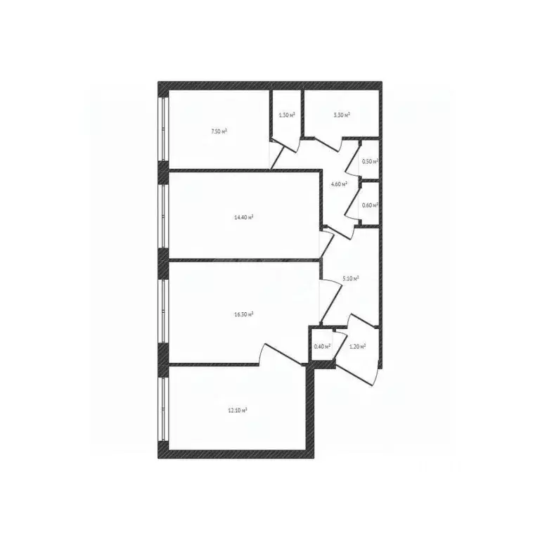 3-к кв. Брянская область, Брянск ул. Фокина, 27/43 (67.3 м) - Фото 2