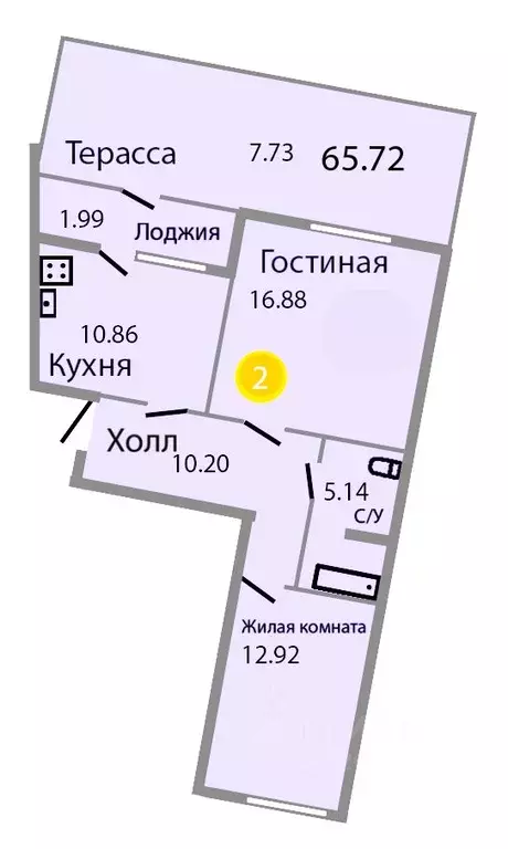 2-к кв. Калининградская область, Зеленоградск ул. Тургенева, 16А (67.0 ... - Фото 0