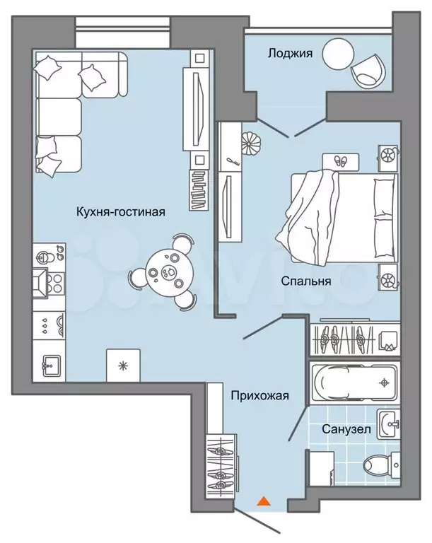 2-к. квартира, 47 м, 5/8 эт. - Фото 0