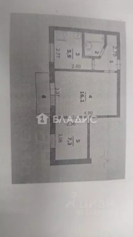 2-к кв. Белгородская область, Белгород ул. Ватутина, 2г (36.5 м) - Фото 2
