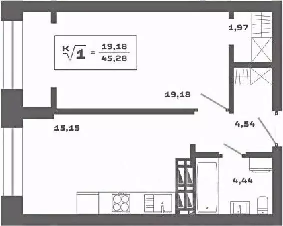 1-к кв. Новосибирская область, Новосибирск Аэропорт мкр,  (45.28 м) - Фото 0
