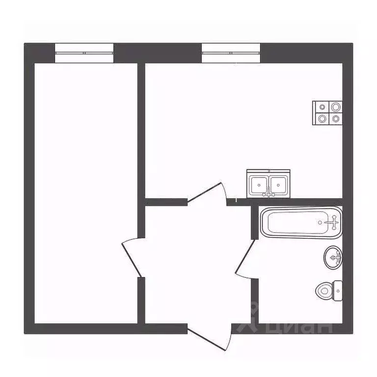 2-к кв. Владимирская область, Муром ул. Куликова, 16 (38.6 м) - Фото 1