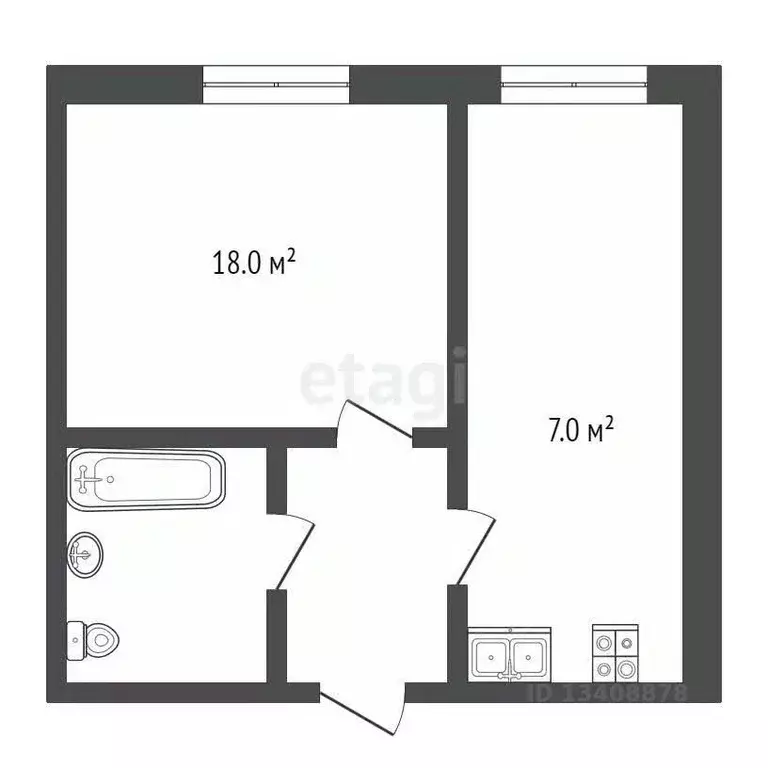 1-к кв. Ханты-Мансийский АО, Ханты-Мансийск Комсомольская ул., 29 ... - Фото 1