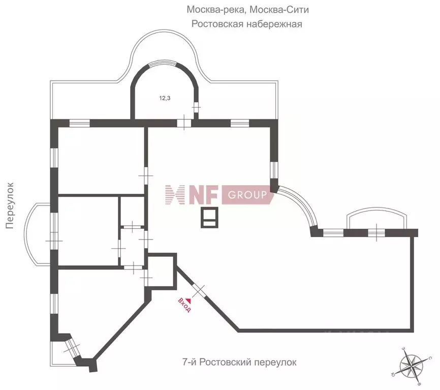 4-к кв. Москва 7-й Ростовский пер., 11 (259.6 м) - Фото 2