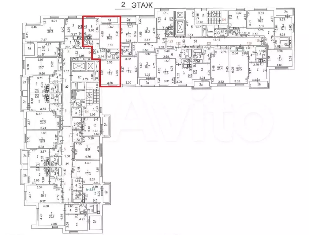 Аукцион: 2-к. квартира, 56,3 м, 2/15 эт. - Фото 1