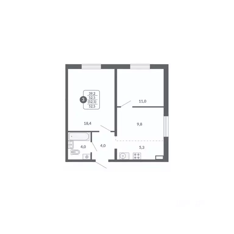 3-к кв. Кировская область, Киров ул. Потребкооперации, 34к1 (52.5 м) - Фото 1