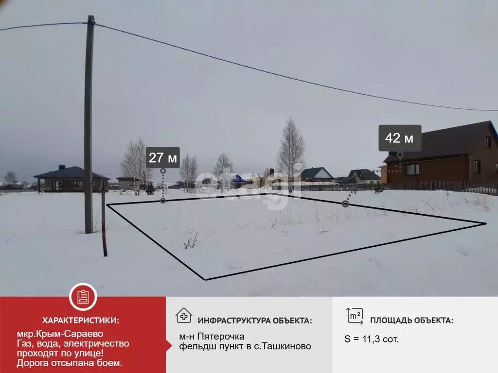 Участок в Башкортостан, Нефтекамск ул. Осенняя, 6 (11.3 сот.) - Фото 2