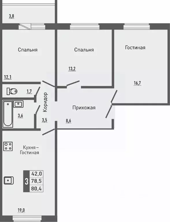4-к кв. Орловская область, Орловский район, д. Жилина ул. Садовая, 2к2 ... - Фото 0
