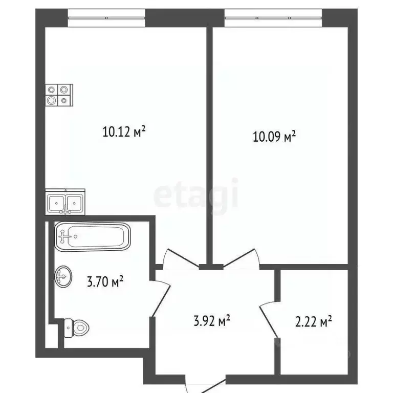 1-к кв. Тюменская область, Тюмень ул. Юрия Рогачева, 11к2 (29.7 м) - Фото 1
