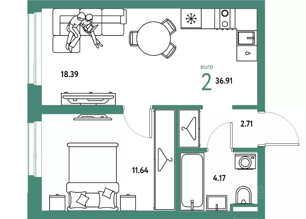 2-к кв. Свердловская область, Екатеринбург муниципальное образование, ... - Фото 1
